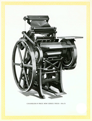 Chandler & Price 10x15 Hand-fed Platen
                Press