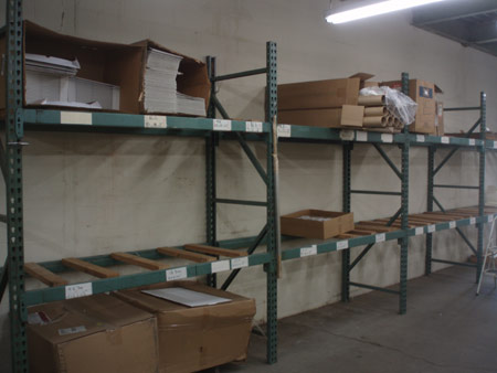 Pallet racks at Darby Litho
