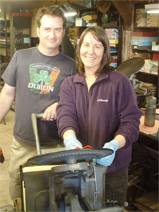 Dawn & Terry with their 9x13 Kelsey Excesior Press