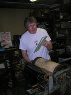 Ed Walter, printing on the Vandercook12