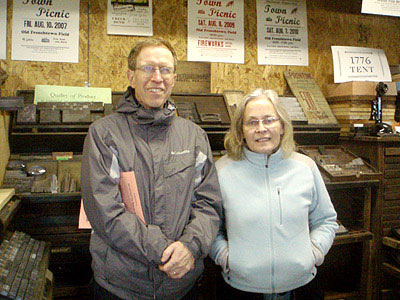 Charles & Livonia Heckscher visit the Excelsior Press