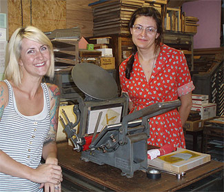 Lauren and Amanda visit the Excelsior
                        Press