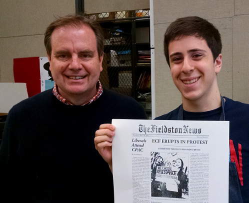 Carl Smith and student at Fieldston Press