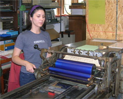 Rachael
                      Printing on the Vandercook