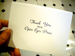 Thank You card printed by Rachael Kondylas