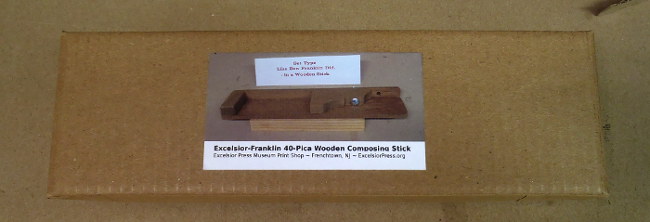 New Excelsior-Franklin Wooden Composing Stick Reproduction
