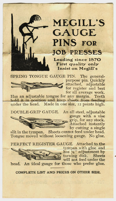 Megill's Perfect
                      Regsiter Gauge Pin Info Sheet