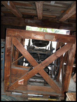 10x15 Chandler & Price Platen Press - crated - rear view