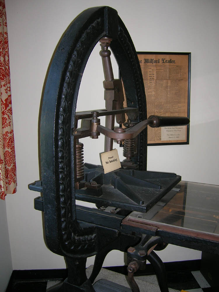 Iron Hand Press viewed from operator's side