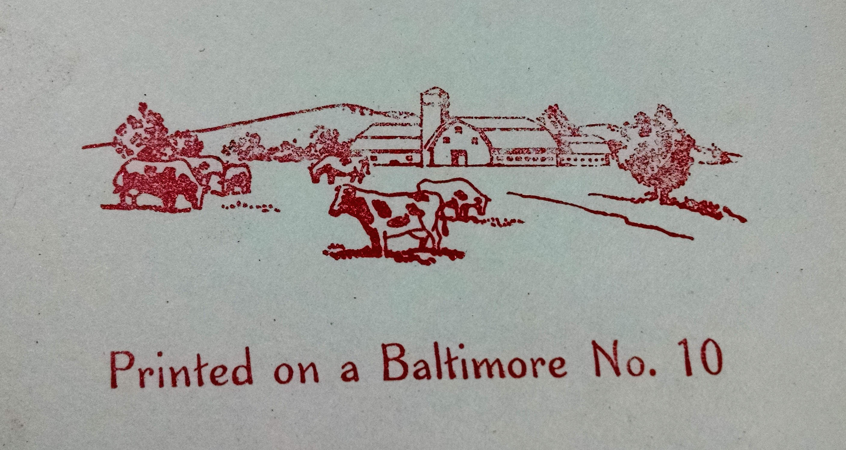 Baltimore
                        No. 9 print sample