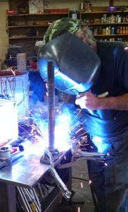 Marty - Welding the spindle
                        screw
