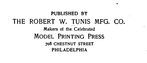 Tunis Manufacturer of Model Press in 1902
