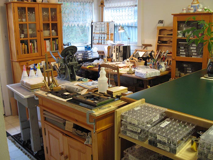 Ruth's Work Area in her Studio